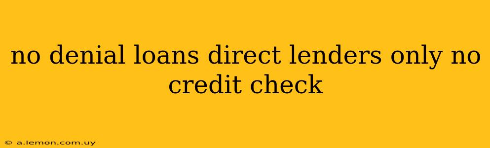 no denial loans direct lenders only no credit check