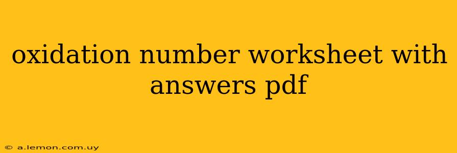 oxidation number worksheet with answers pdf