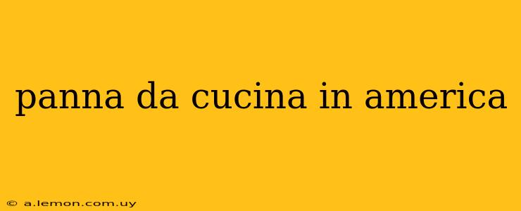 panna da cucina in america