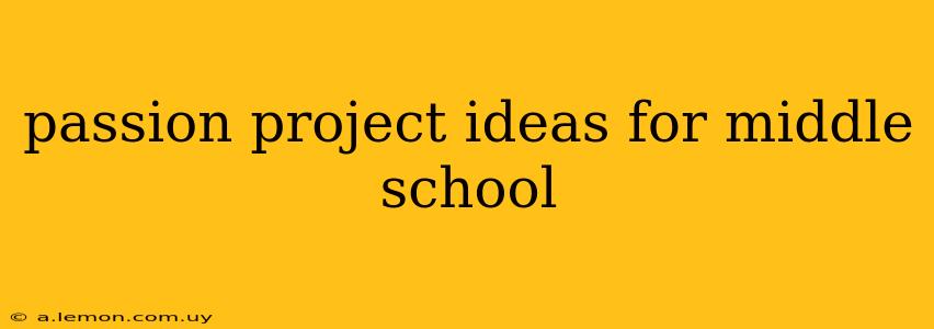 passion project ideas for middle school