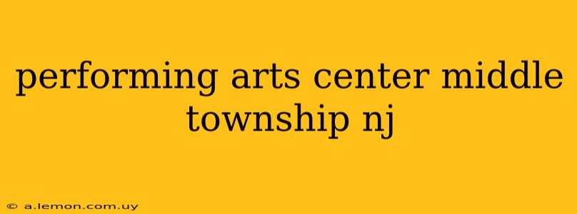 performing arts center middle township nj