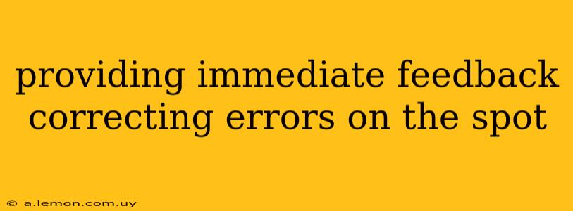 providing immediate feedback correcting errors on the spot