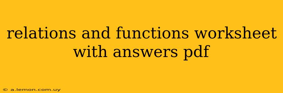 relations and functions worksheet with answers pdf