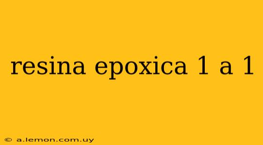 resina epoxica 1 a 1