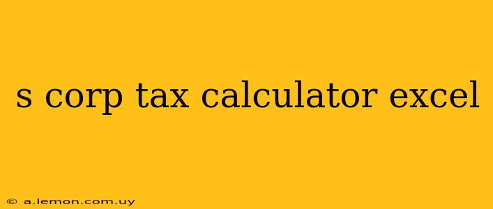 s corp tax calculator excel