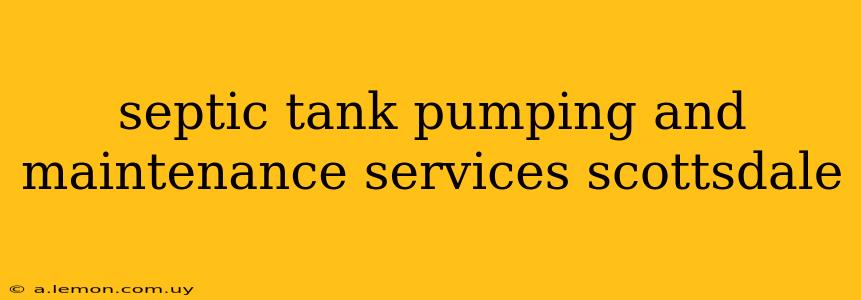 septic tank pumping and maintenance services scottsdale