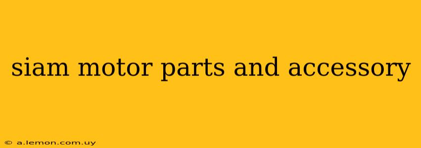 siam motor parts and accessory