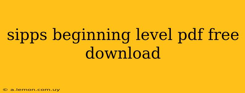 sipps beginning level pdf free download