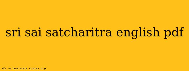 sri sai satcharitra english pdf