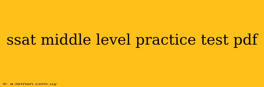 ssat middle level practice test pdf