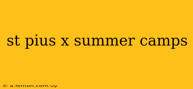 st pius x summer camps