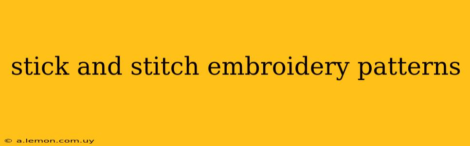 stick and stitch embroidery patterns