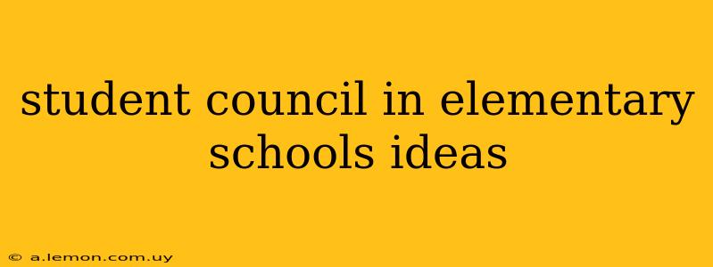 student council in elementary schools ideas