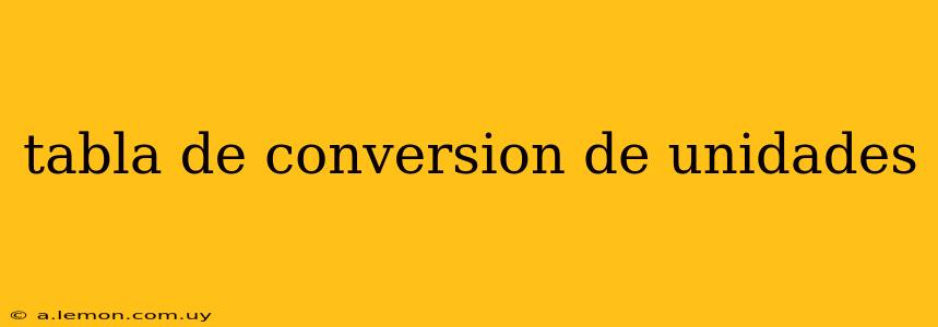 tabla de conversion de unidades