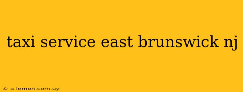 taxi service east brunswick nj