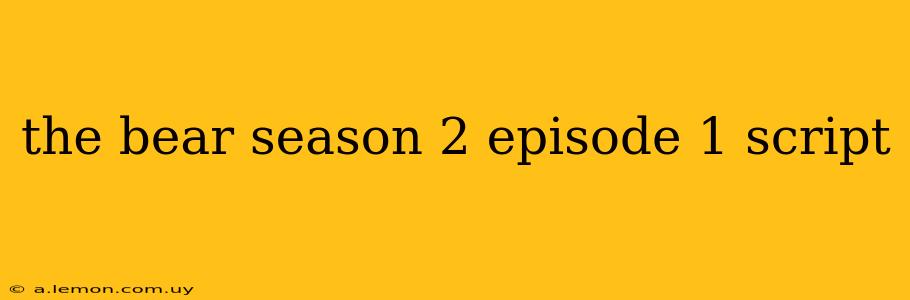 the bear season 2 episode 1 script