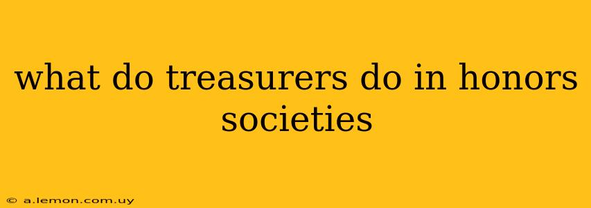 what do treasurers do in honors societies