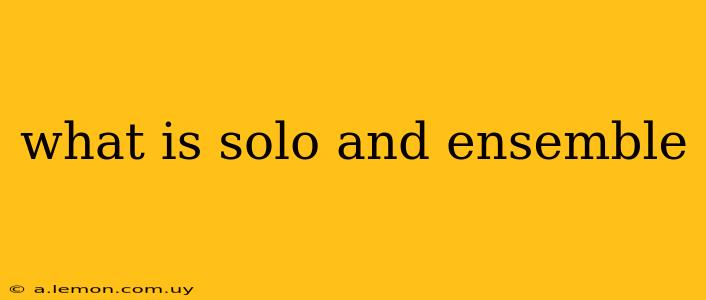 what is solo and ensemble