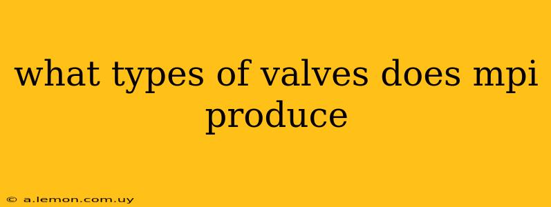 what types of valves does mpi produce