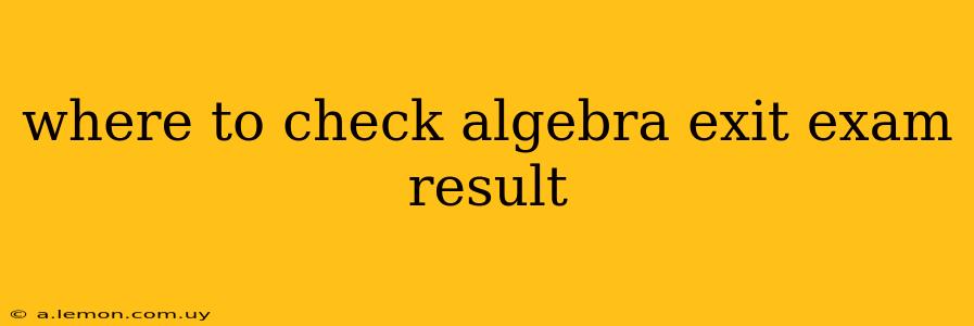 where to check algebra exit exam result