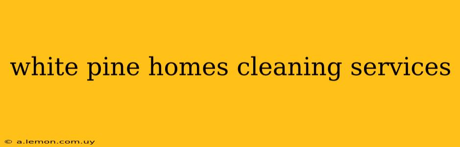 white pine homes cleaning services